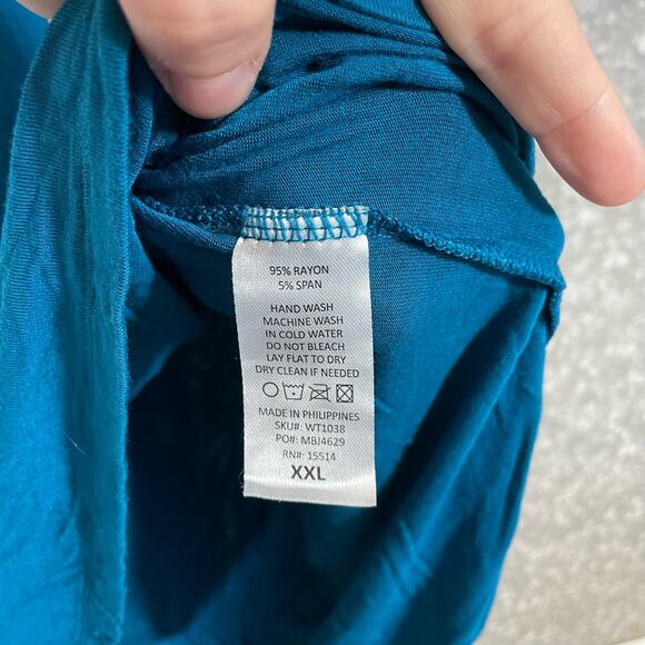 Lock & Love Women's Blue Plus Size Jersey Knit Tunic Top - Size XXL - Normcore - Picture 5 of 6